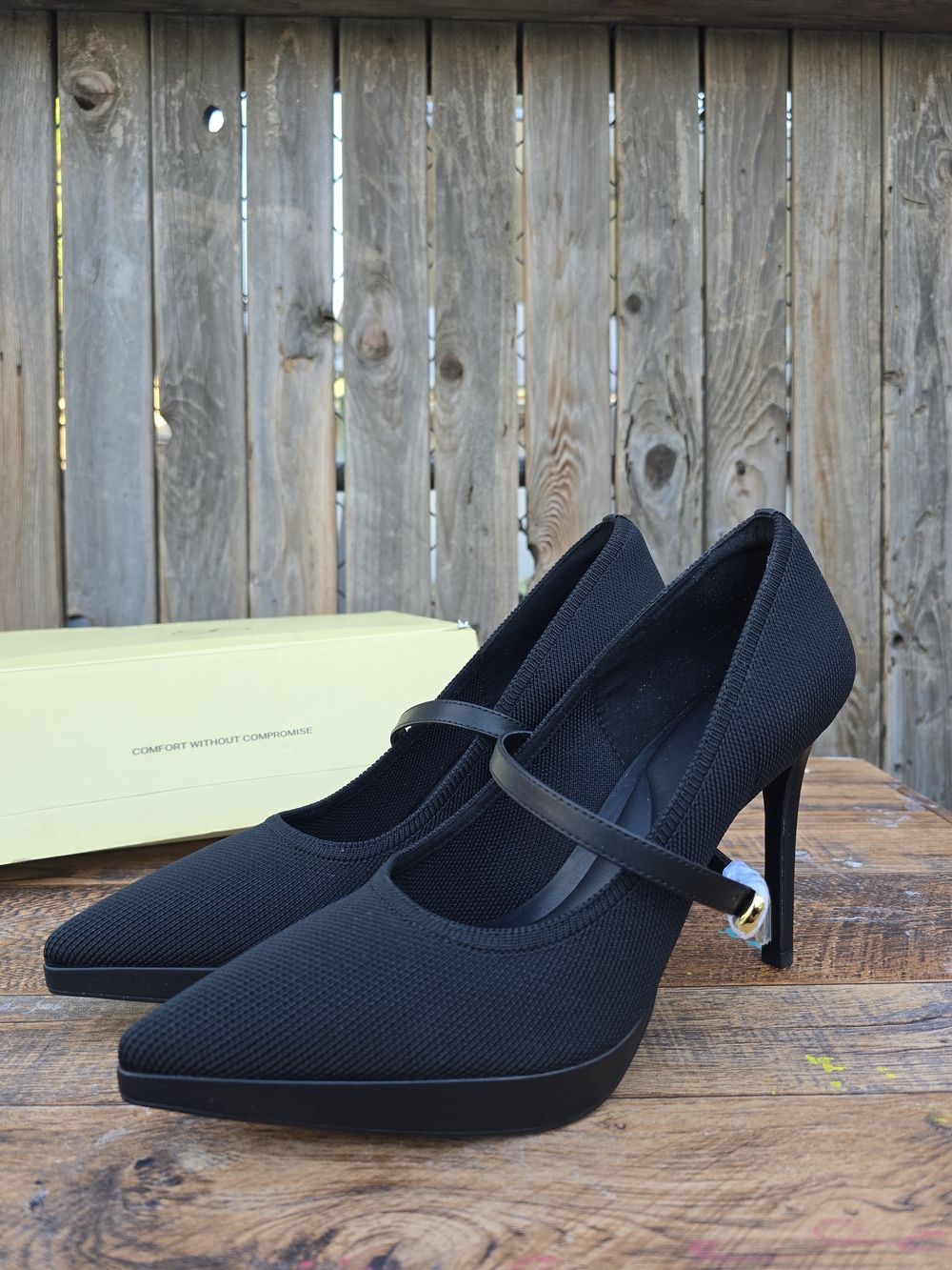 Cozy Island Black Mary Jane Pointed Toe Stiletto Pumps Heels Size 10 - Picture 6 of 10